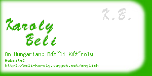 karoly beli business card